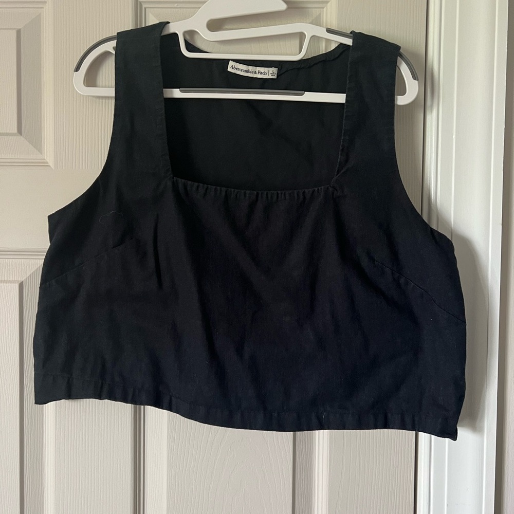 Abercrombie & Fitch Black Linen Tank Top